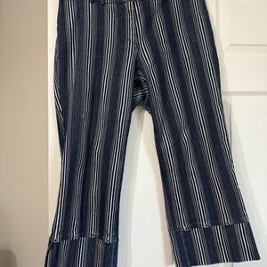 Jeanne Pierre Pinstriped Jean Capris